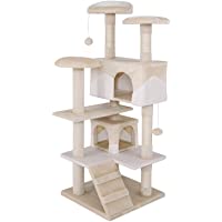 Los mejores  - dibea Árbol rascador árbol para escalar árbol rascador para gatos Altura 130 cm beige-blanco
